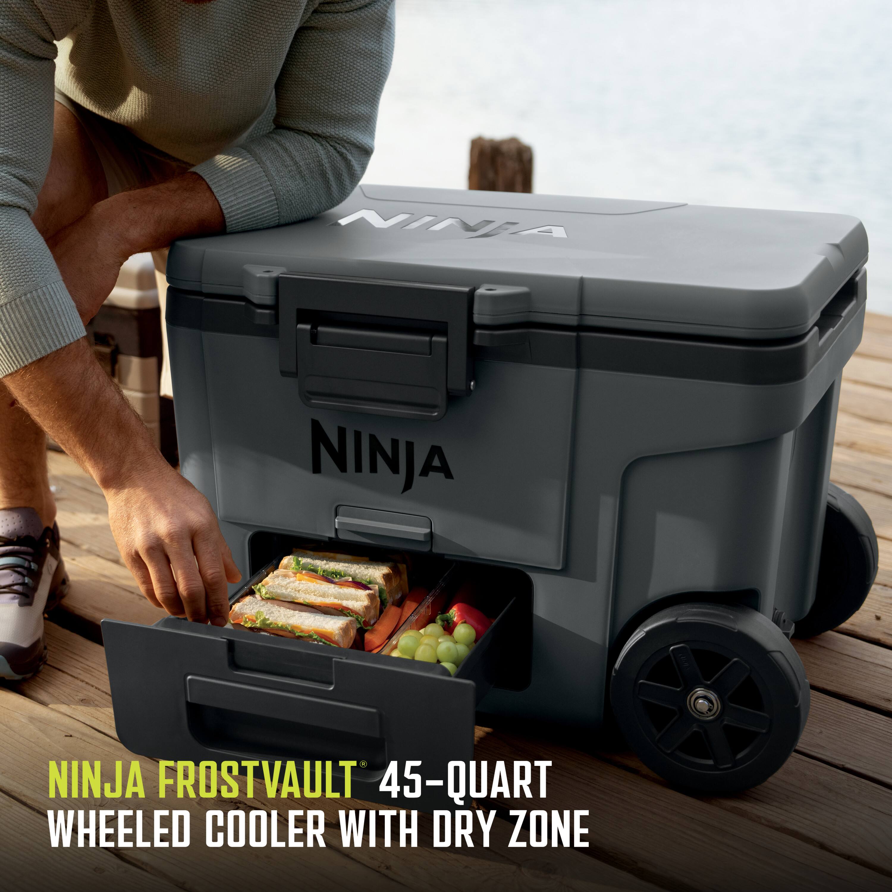 NINJA FROSTVAULT 45-QUART WHEELED COOLER WITH DRY ZONE