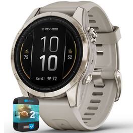 Garmin - Epix Pro (Gen 2) 42mm Sapphire Soft Gold Steel Sand + 2 Year Extended Warranty Bundle - Soft Gold|Light Sand - (2024)