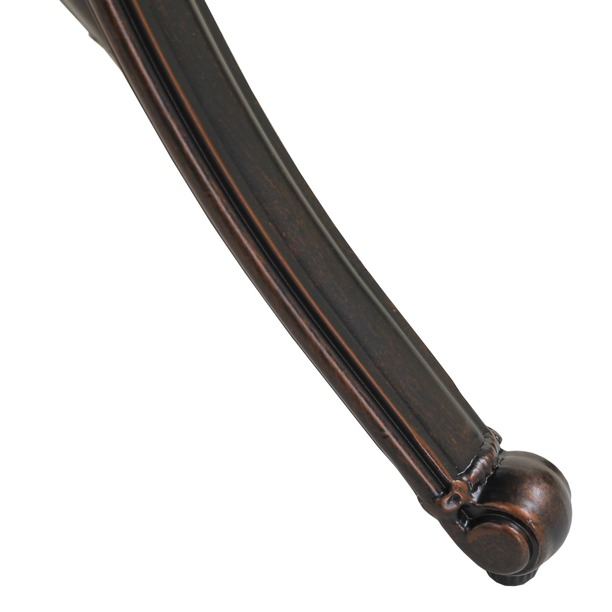 Alt View 7. Mondawe - Outdoor Cast Aluminum Round Patio Table with Umbrella Hole - Bronze.