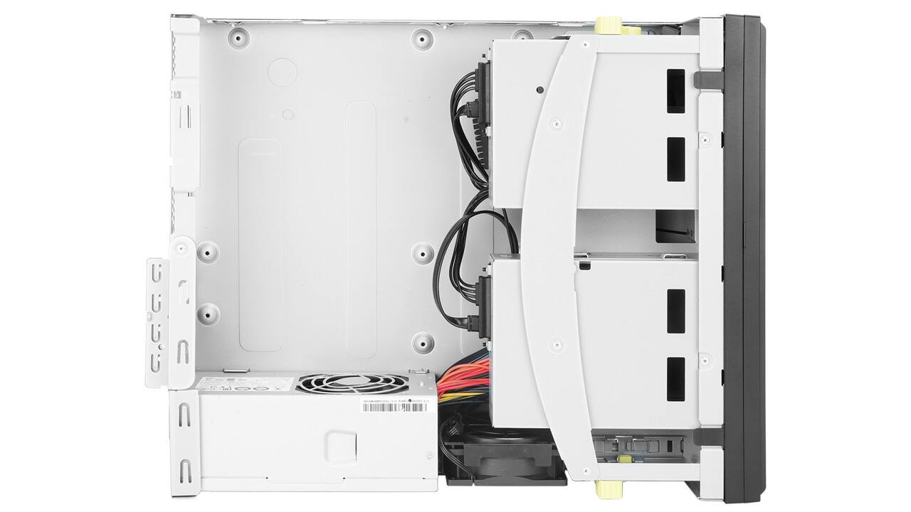 Alt View 4. In Win - BLG726 11.5L Slim Micro-ATX Mini-ITX Edge PC Case with 450W TFX Power Supply Pre-Installed - Black.