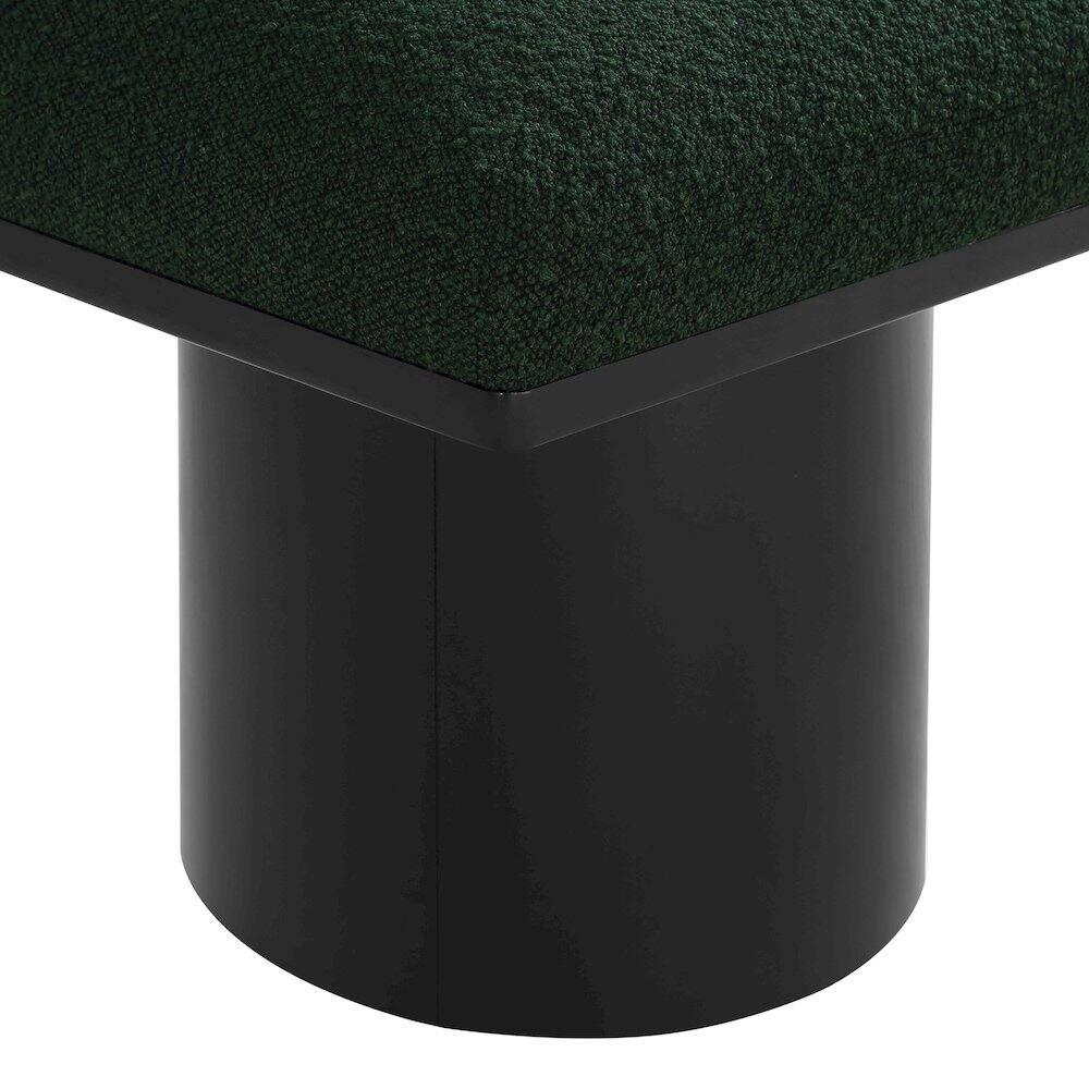 Alt View 1. Meridian Furniture - Pavilion Green Boucle Fabric Bench - Green Boucle Fabric.