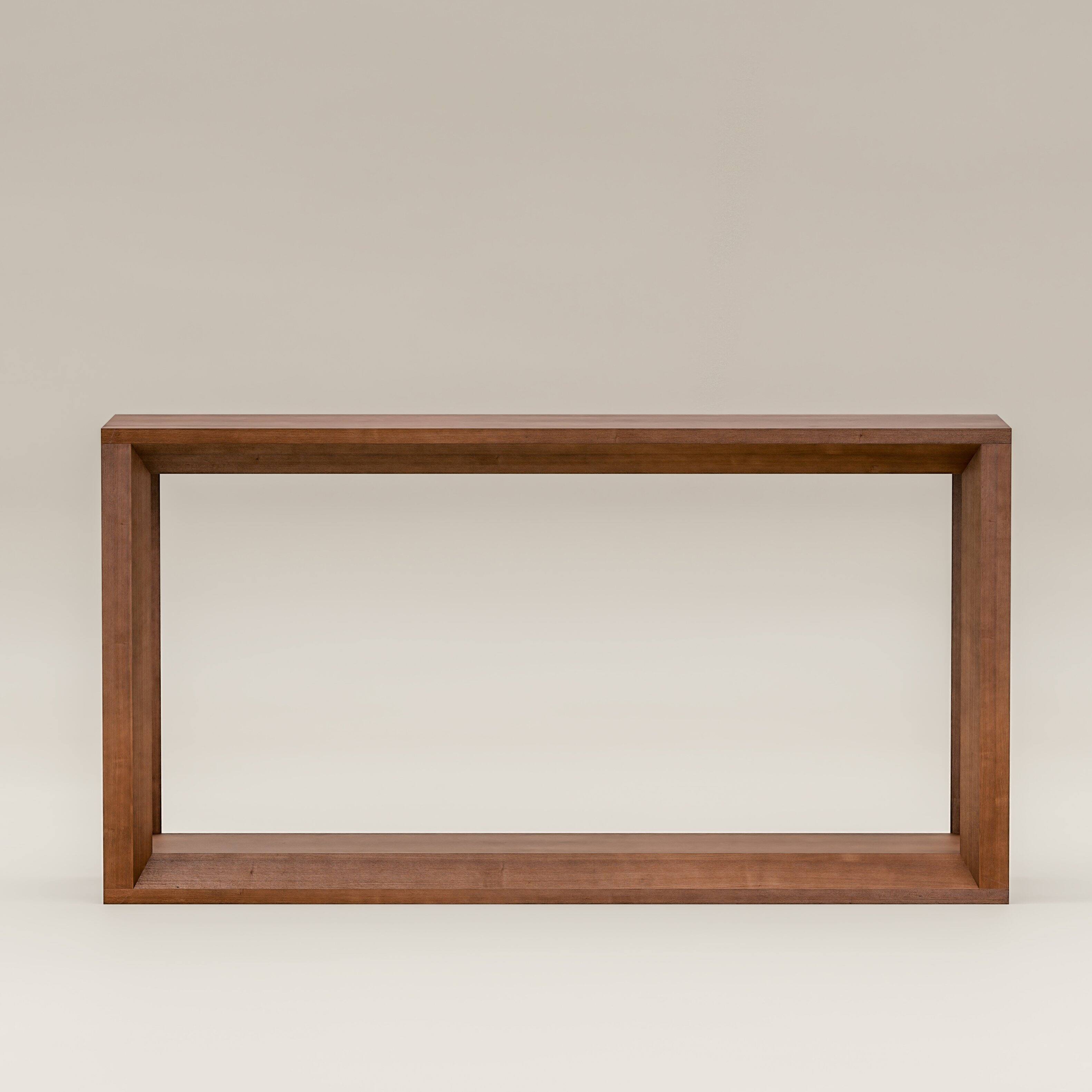 Alt View 4. Loheer - Loheer Console Table, Dark Brown Rectangular Sofa Table Behind Couch with Open Shelf, 60 Inch Entryway Table - Dark Brown.