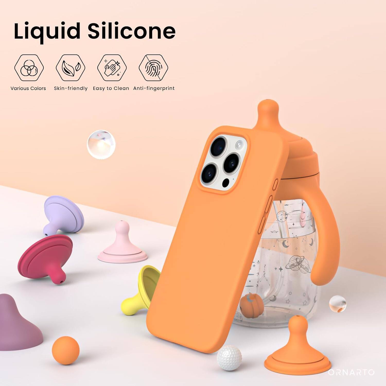 Liquid Silicone, Various Colors, Skin-friendly, Easy to Clean, Anti-fingerprint, ORNARTO