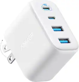 Anker - Zolo GaN Wall Charger (50W, 4 Ports, 2 USB-C + 2 USB-A) - White - White