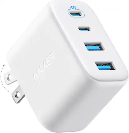 Front. Anker - Anker - Zolo GaN Wall Charger (50W, 4 Ports, 2 USB-C + 2 USB-A) - White - White.