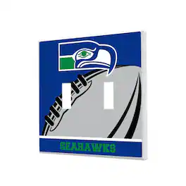 Keyscaper - Seattle Seahawks Passtime Design Double Toggle Lightswitch Plate - Multicolor