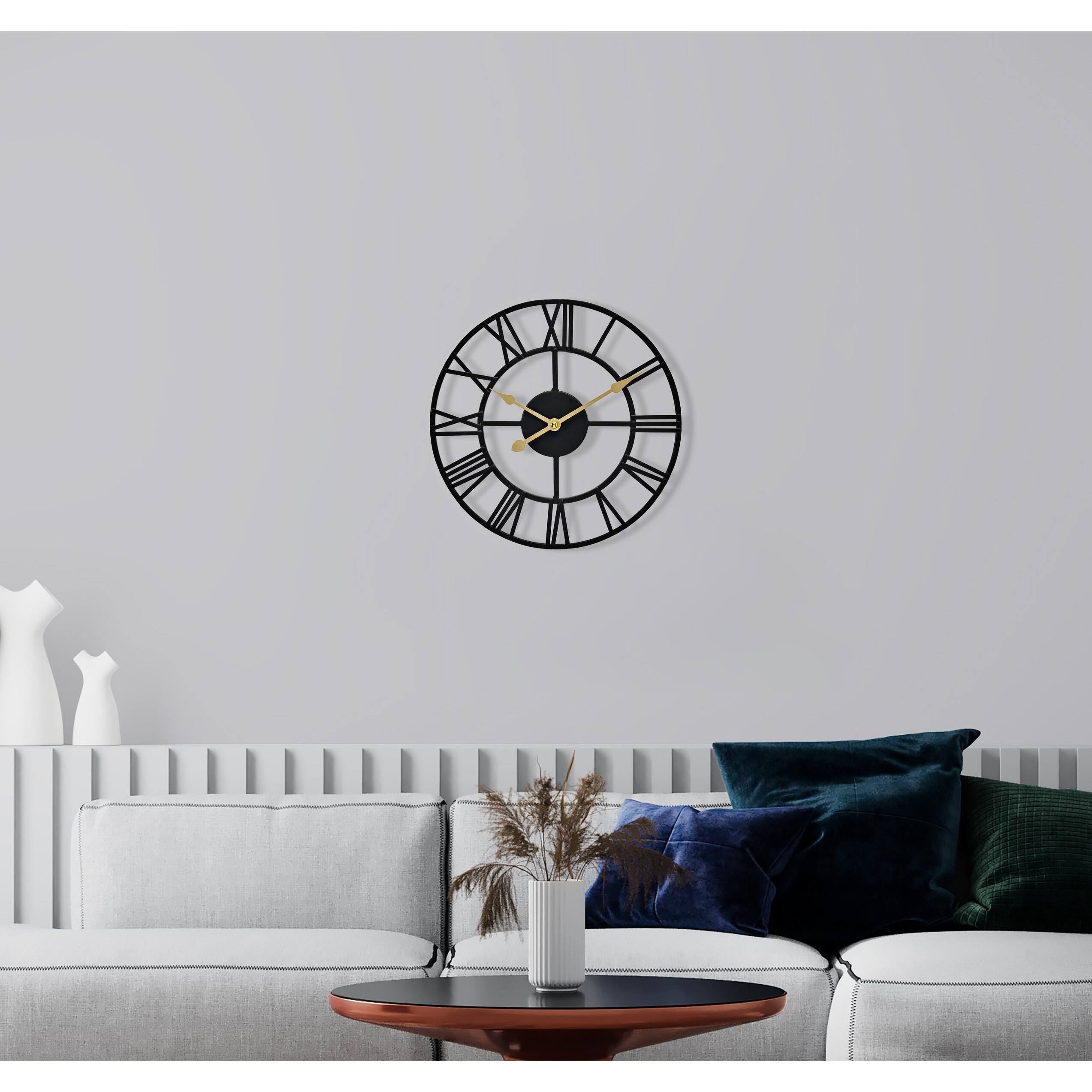 Alt View 1. Sorbus - Sorbus Large Wall Clock for Living Room – 12-Inch Wall Clock – Metal Wall Art – Analog Wall Clock - Black.