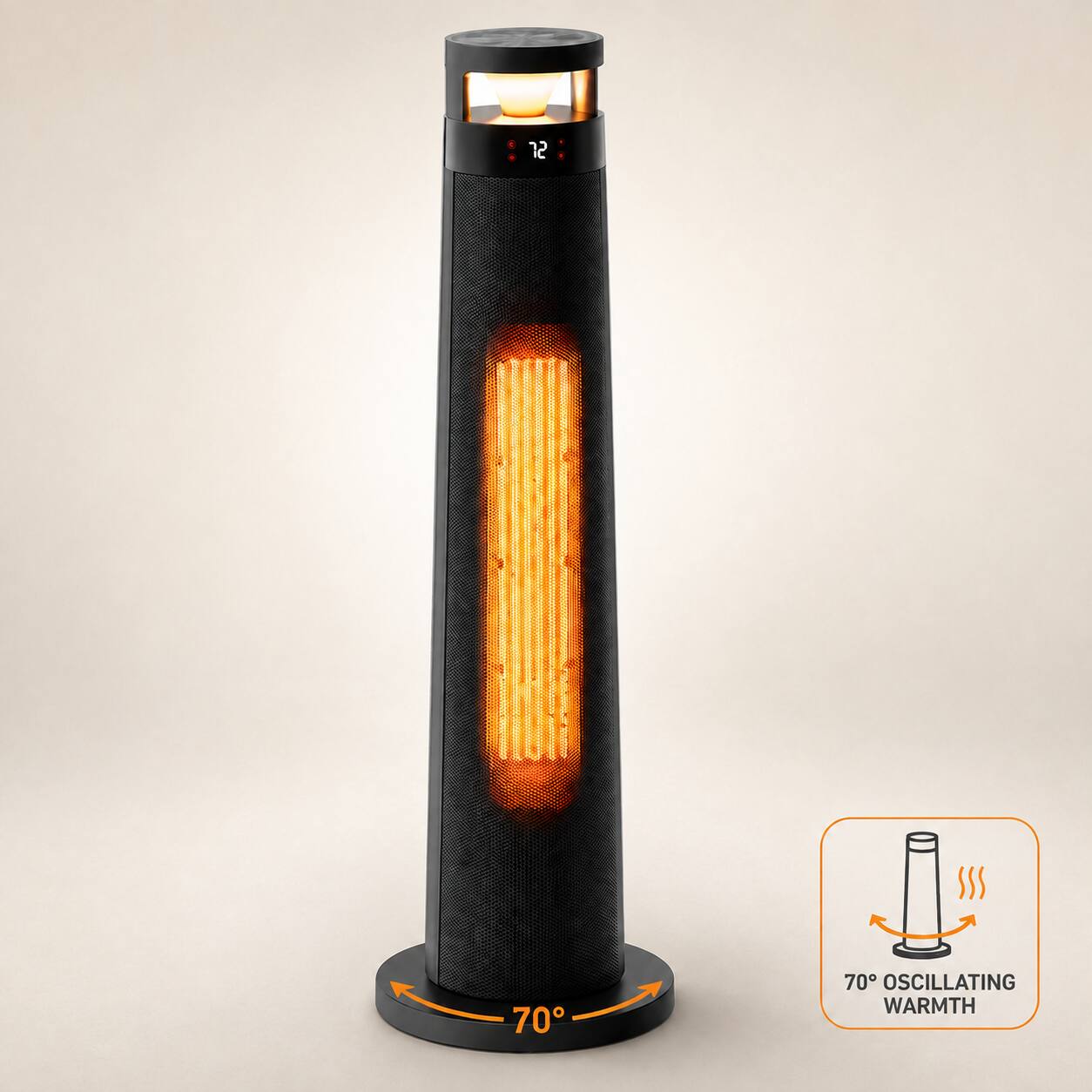 12
70
70° OSCILLATING WARMTH