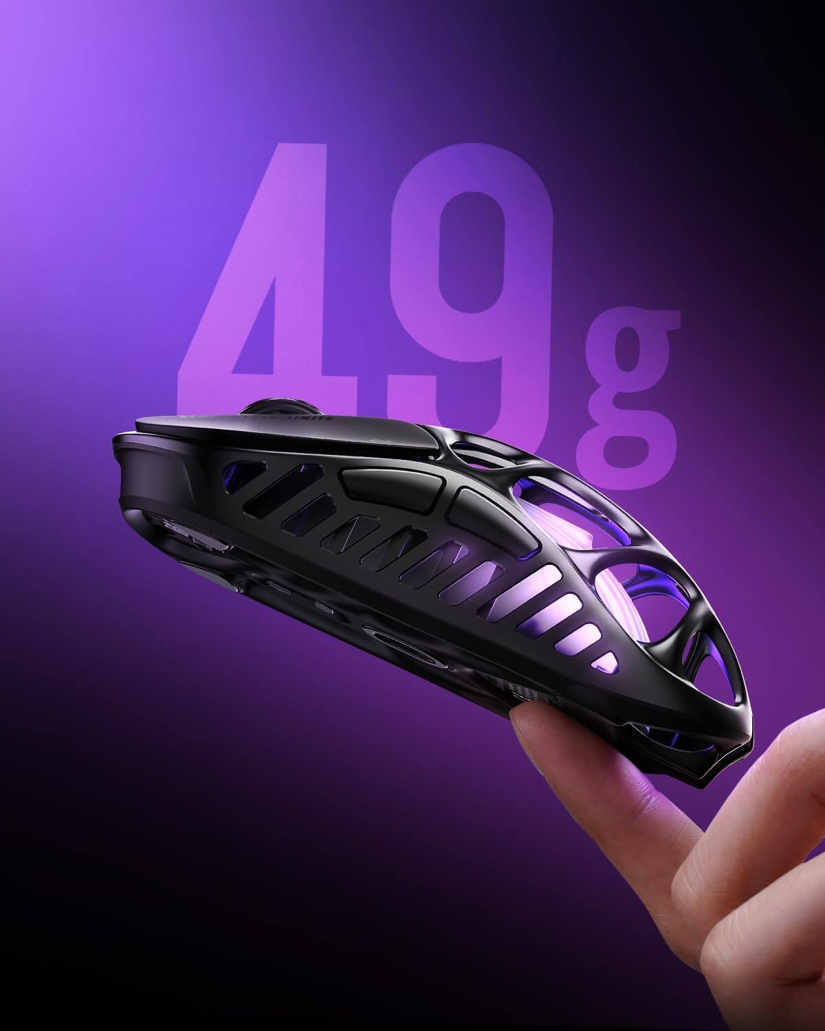 Alt View 3. GravaStar - GravaStar Mercury X Pro Wireless 8K Hz Gaming Mouse with 32000 DPI and 49g Magnesium Alloy Frame Interstellar Silver - Interstellar Silver.
