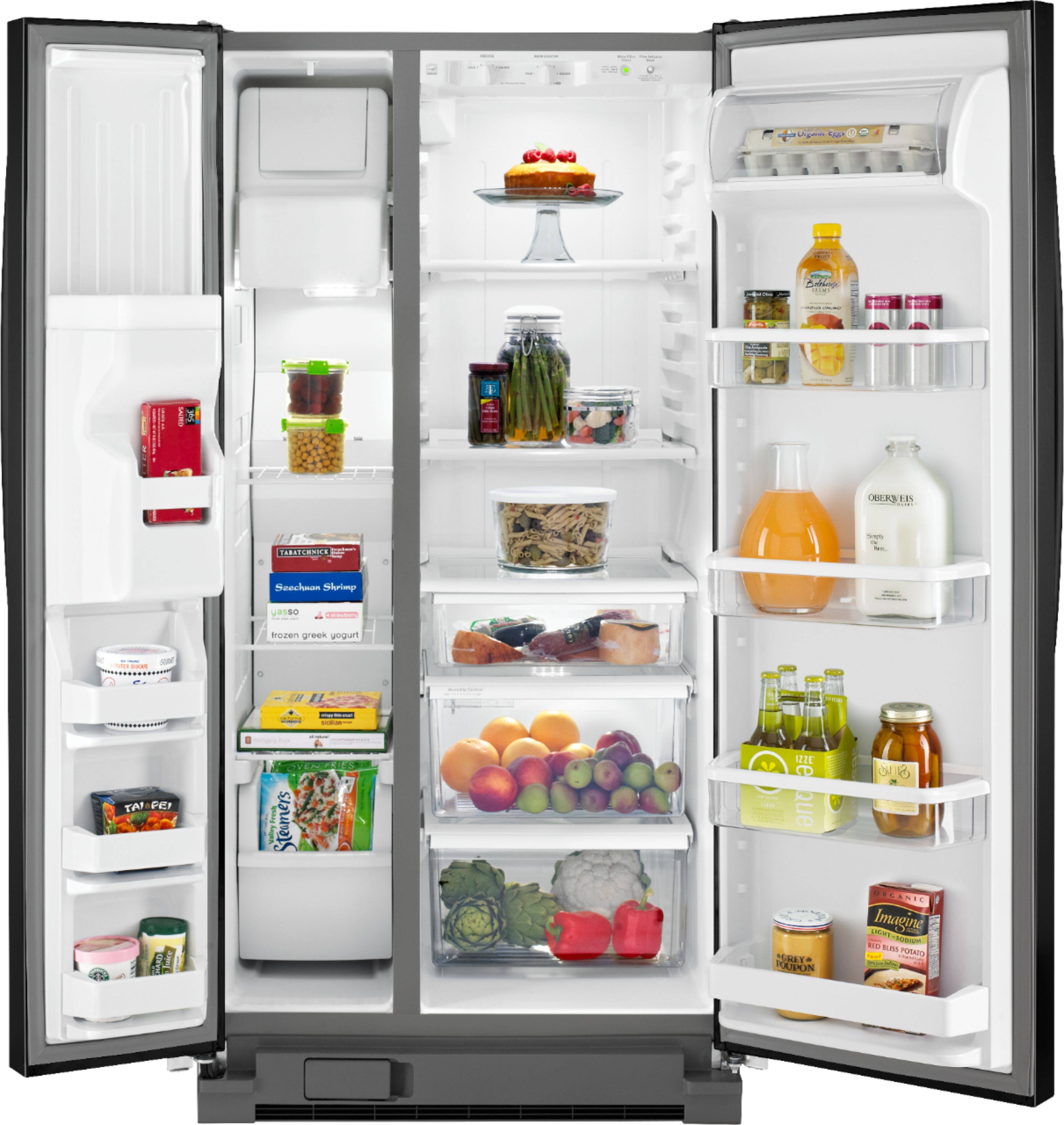 Alt View 1. Whirlpool - 21.2 Cu. Ft. Side-by-Side Refrigerator with Thru-the-Door Ice and Water - Black.