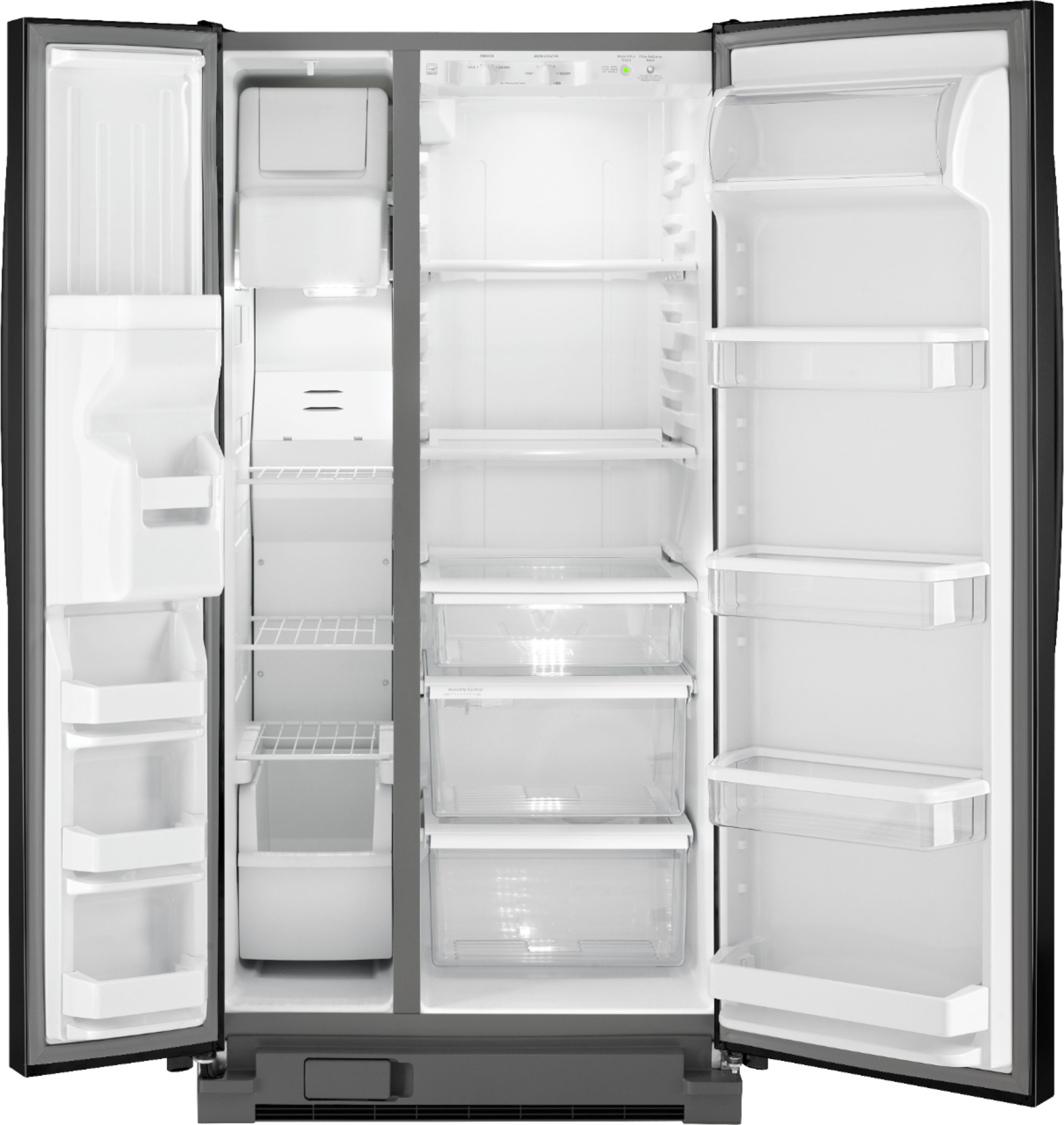 Alt View 2. Whirlpool - 21.2 Cu. Ft. Side-by-Side Refrigerator with Thru-the-Door Ice and Water - Black.
