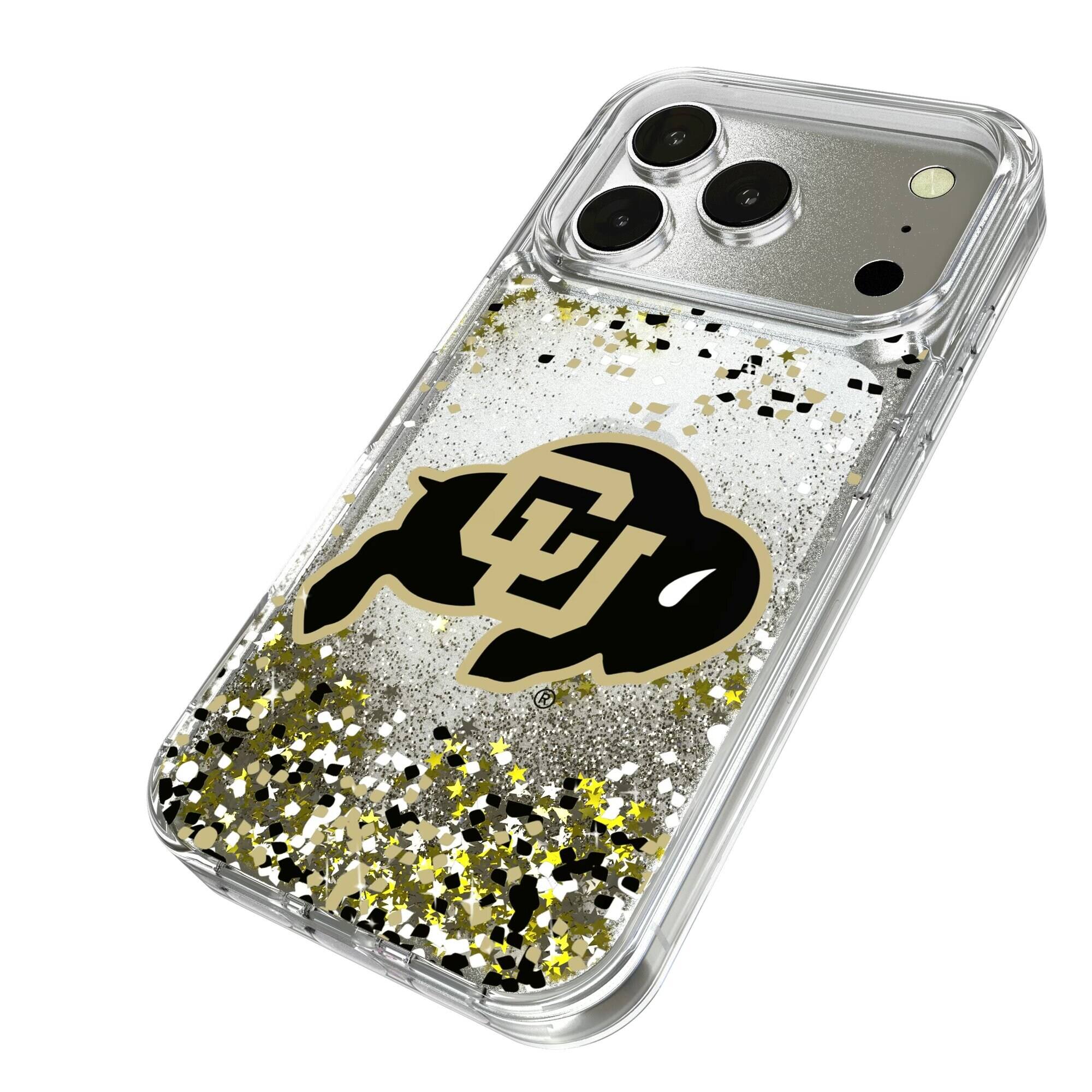 Alt View 1. Keyscaper - Colorado Buffaloes iPhone Glitter Case with Confetti Design - 13 Pro Max - Multicolor.