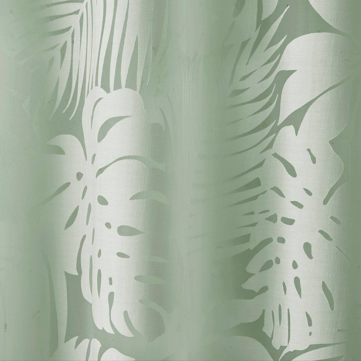 Alt View 5. BreeBe - Palm Leaf Burnout Window Sheer Sage Green 50x84' - Sage Green.