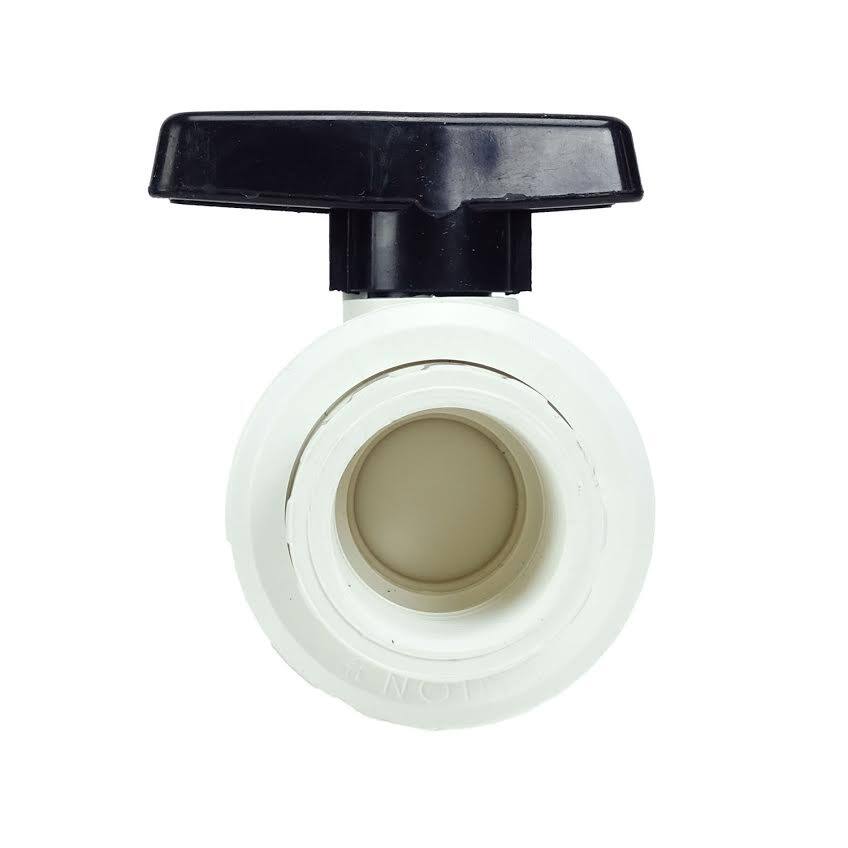 Alt View 1. Swim Central - HydroTools Swimming Pool ABS Female Threaded Ball Valve - 7" - White.