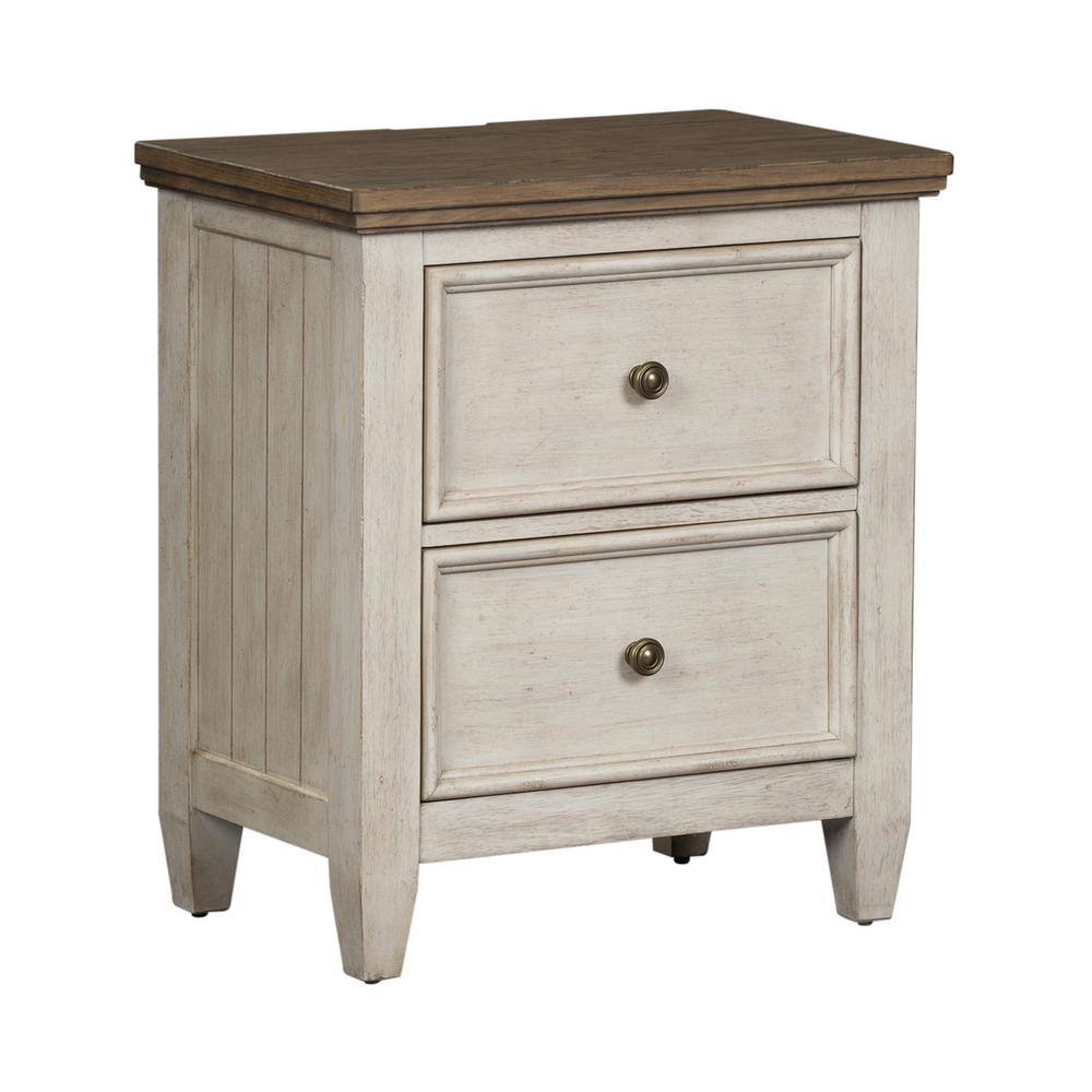 Alt View 1. Liberty Furniture Industries - 2 Drawer Night Stand w/ Charging Station - White.