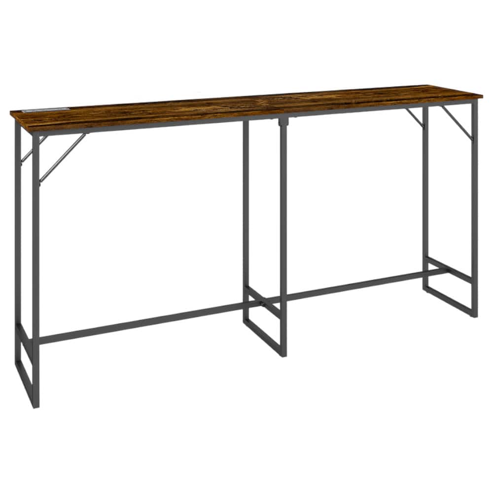 SlickBlue - Adjustable Height Bar Table, Perfect for Kitchen Island, Dining, or Home Bar - Rustic Brown