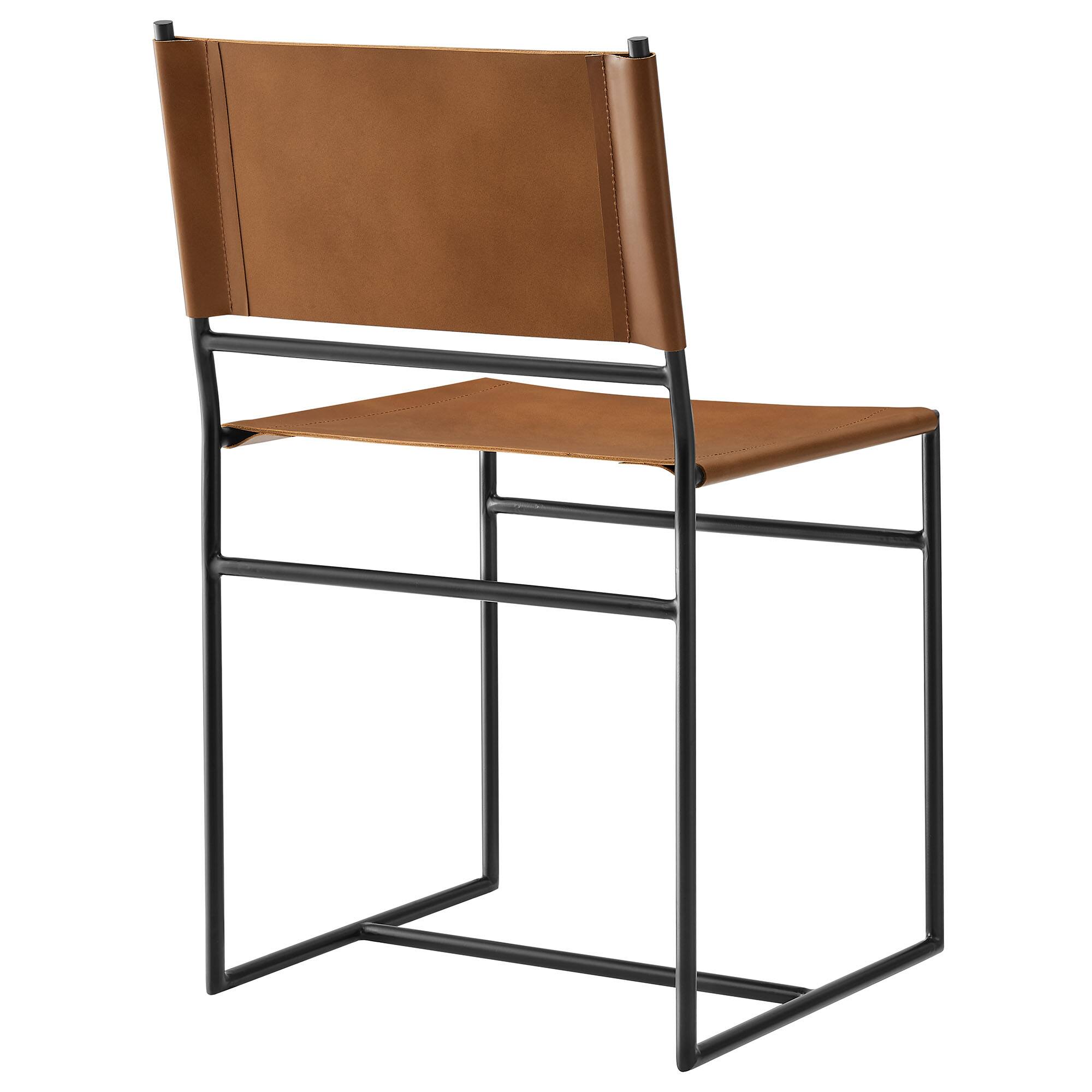 Alt View 1. Modway - Thatcher Leather and Metal Dining Chair by Modway - Brown.