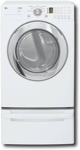 Front Standard. LG - 7.3 Cu. Ft. 7-Cycle Extra-Large Capacity Electric Dryer - White.