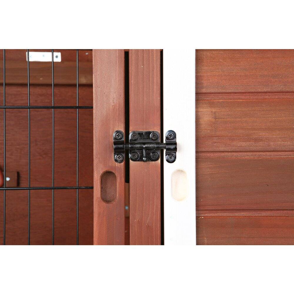 Alt View 2. TRIXIE - Natura Double Weatherproof Outdoor 2-Story Wooden Animal Hutch - Auburn/White.