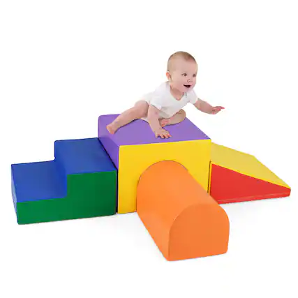 Front. Gymax - Gymax Kids Climb and Crawl Activity Playset Blocks w/ Waterproof PU Cover EPE Foam - Multicolor.
