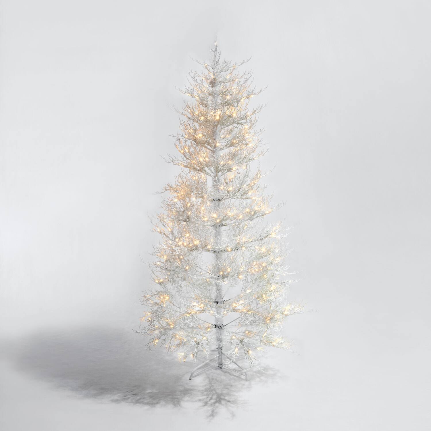 Alt View 1. Lirago - 6FT Pre-Lit Artificial Christmas Tree with 623 Snow Flocked Tips and 420 Warm White LED Lights for Holiday Deco - White.