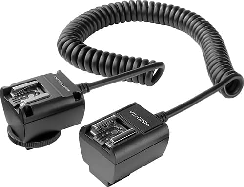 Insignia™ - TTL Off-Camera Sync Cord for Canon - Black - Angle