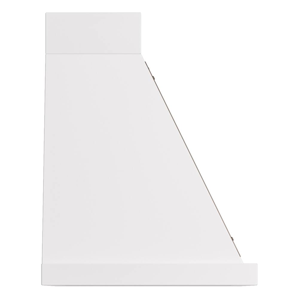 Alt View 3. ILVE - ILVE Nostalgie II Noblesse 30 inch Ducted Wall Mount Range Hood with 600 CFM (White, Burnished Trim) - White.