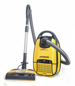 Left. EnviroCare - MR-500 Vento Canister Vacuum – Bagged, Yellow & Black Electric Powerhead, 1400 W HEPA, 26′ Cord - Yellow.