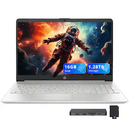 HP - 15.6" FHD Anti-Glare Laptop,Intel i3-1215U,16GB RAM,1TB SSD+288GB Docking Station,Intel UHD Graphics,Win 11 - Silver