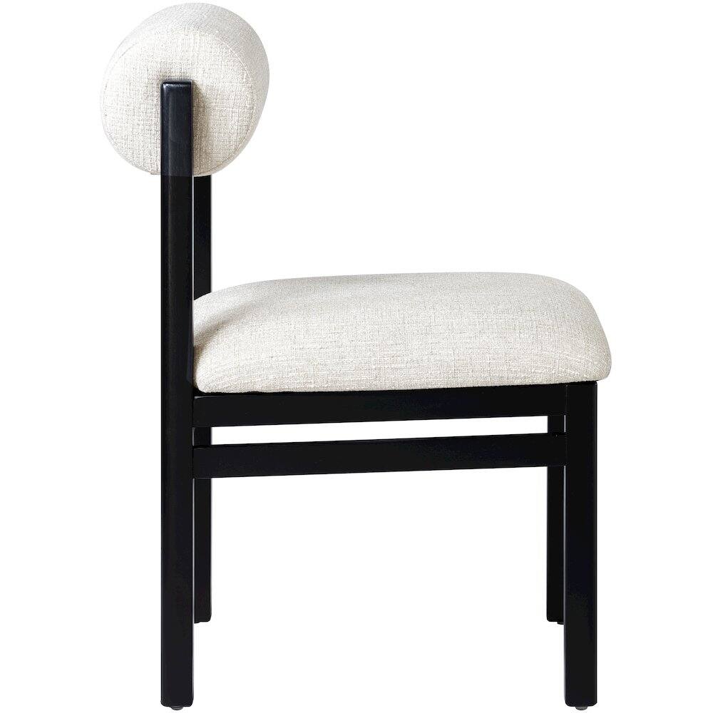 Alt View 3. Meridian Furniture - Roundhill Cream Linen Textured Fabric Upholstered Dining Chair, Set of 2 - Cream.