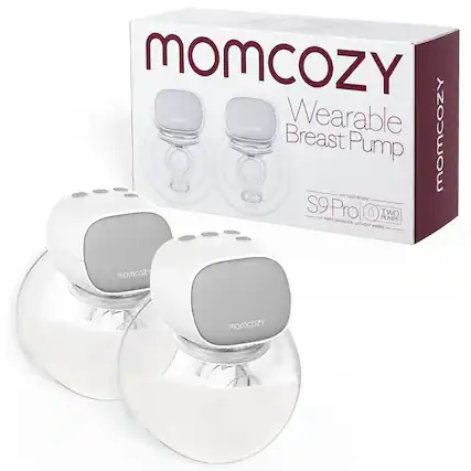 Front. Momcozy - Double S9 Pro Wearable Electric Breast Pump - White.