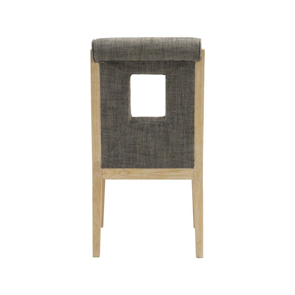 Alt View 4. Meridian Furniture - Gwendolyn Grey Linen Textured Fabric Dining Side Chair, Set of 2 - Grey.