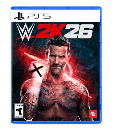 PS5
WWE 2K26
I'M STRAIGHT
HELLFIRE
GO TO HELL
OVER
FUEST
STRAIGHT
EDOK
FRU
EOOE
REME
BUNK
K
WX
F
C
E
x
GOTO
GO TO
NOOZE
BLEEP
NAT
BES
IN
THE
TEEN
HICADO
WORLD
T
MADE
2K
ESRB - T (Teen 13+)