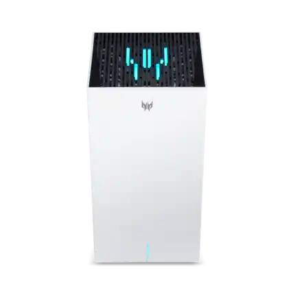 Front. Acer - Predator Connect T7 Wi-Fi 7 BE11000 Mesh Gaming Router Tri-Band .5G WAN 1GB New.