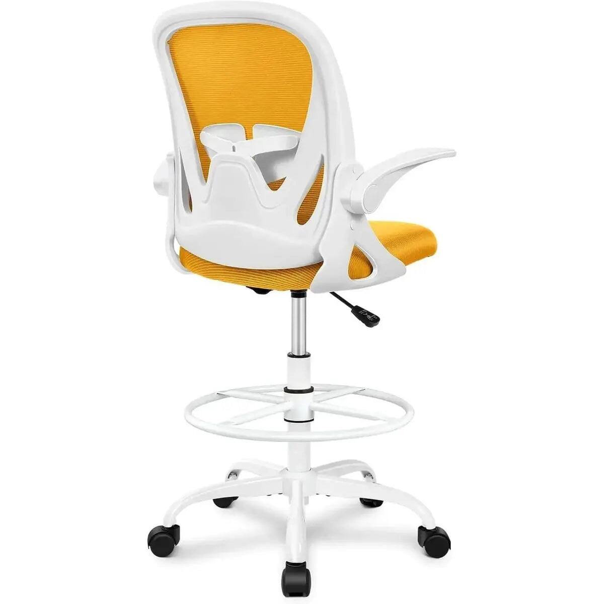 Alt View 6. ADS - Primy Ergonomic Drafting Chair for Standing Desks & Bar Counters - Adjustable Height, Flip-Up Arms for All-Day Comfort - Avocado Green.