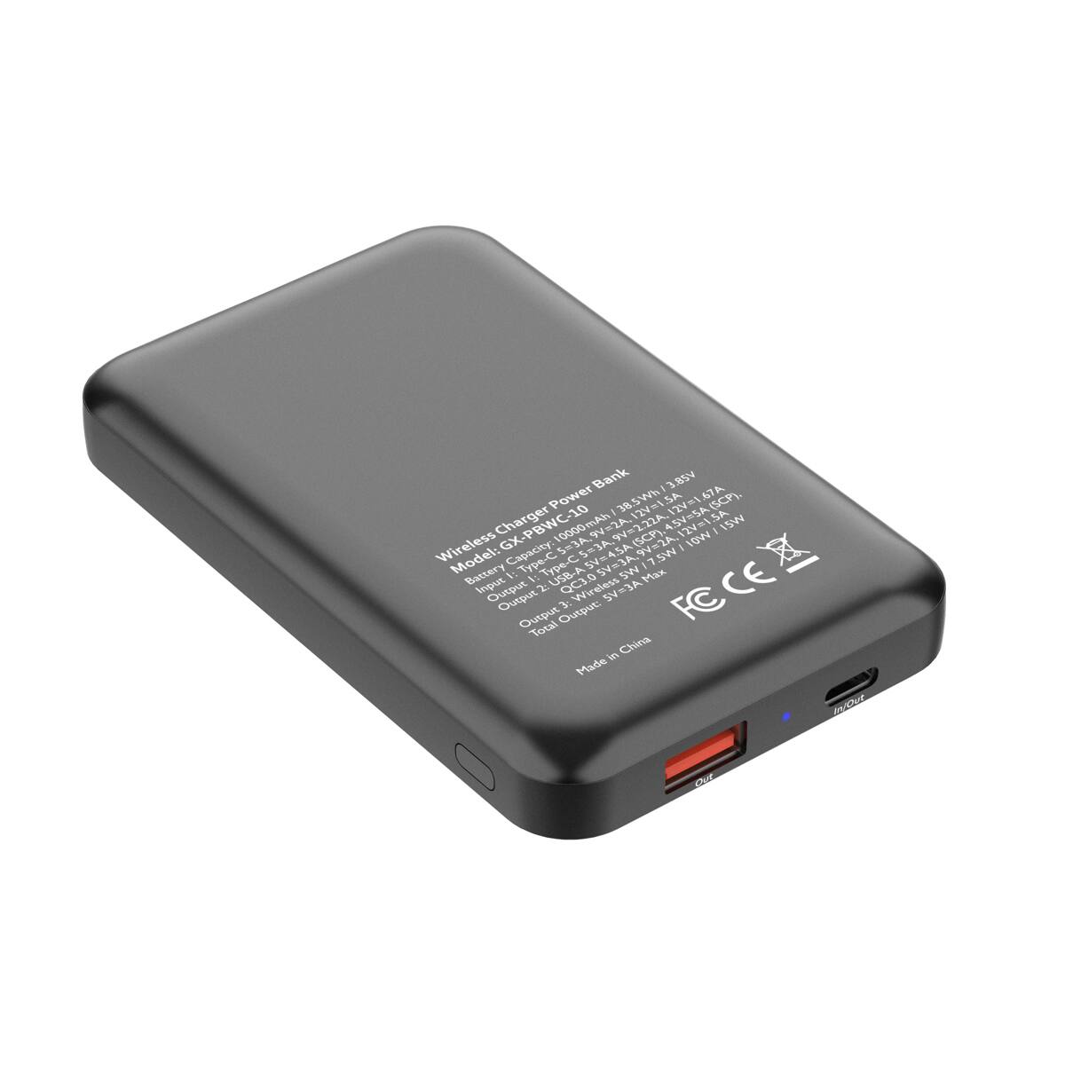 Bank 13 B5V Power 38.5Wh SA  
A7A (CP) 129-1 .SVESA 12Vm SA  
Charger X-PBWC-10 10000mAh/ 9=2.22A, (SCP) WRA1VA 10WV  
- IsW Wireless  
Capacity: 5=3A Sm3A SVR4SA .SA A SW I C 17  
Battery 1 USB-A A Sw Pex  
Input Output Output 2 I: 2  
QC3.0 Wireless SV SV=A FCCEA FC CE  
Output3 Output: Total in China Made indCd chur