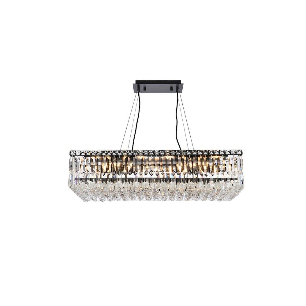 Alt View 4. Elegant Lighting - Maxime 32 Inch Black Chandelier - Black And Clear.