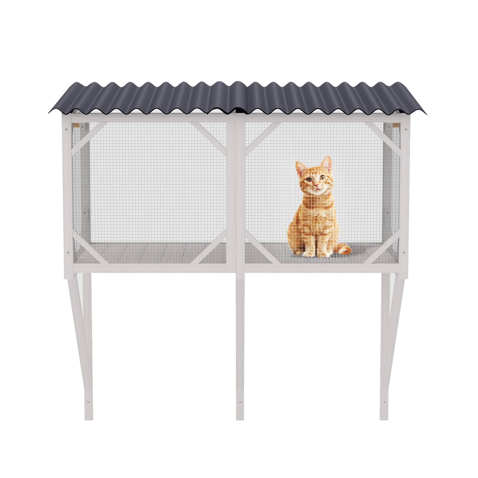 Glintex - Cat Window Box, Outdoor Cat Enclosure with Bug Proof Net for Sunbathing, Window Perch for Large Indoor Cats