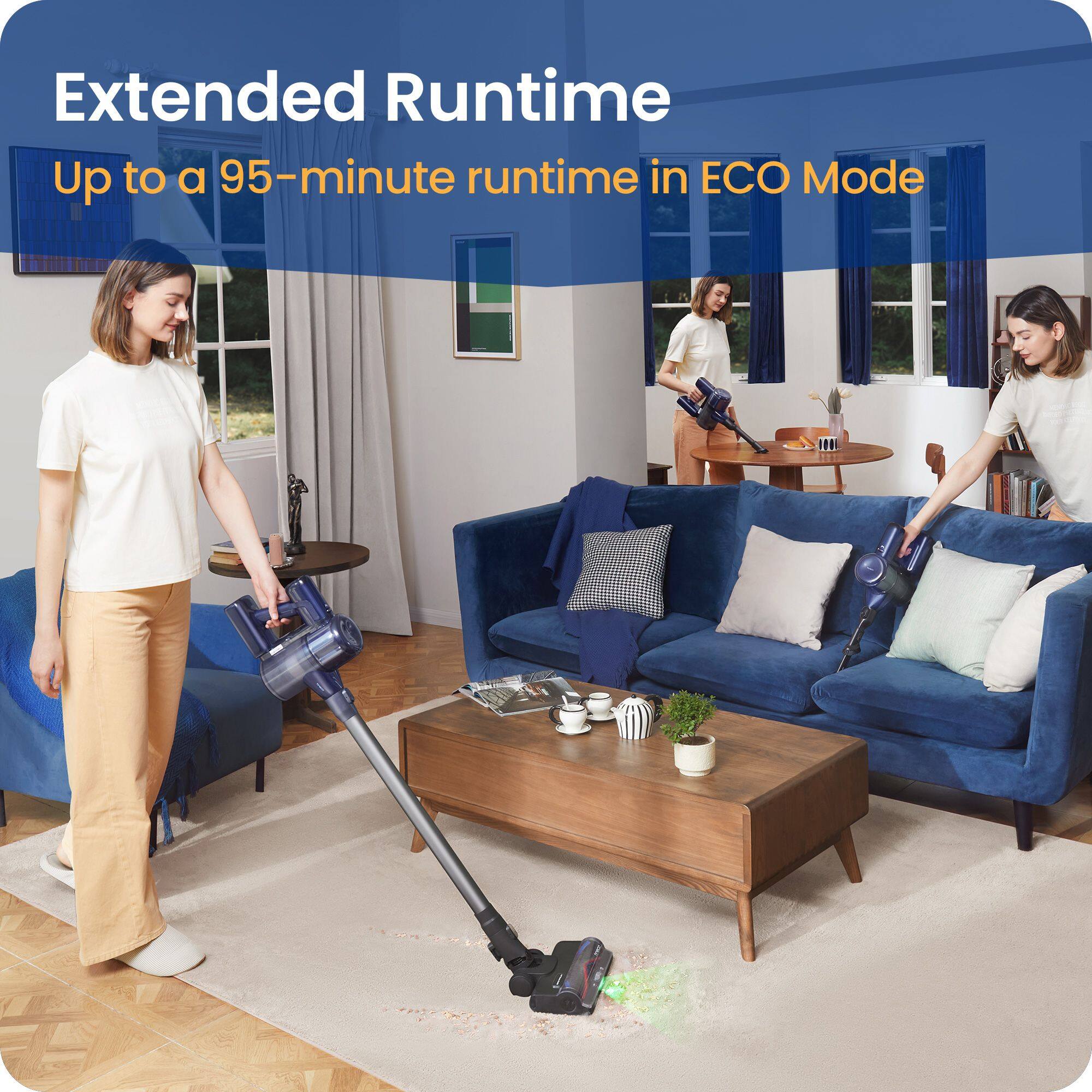Extended Runtime  
Up to a 95-minute runtime in ECO Mode