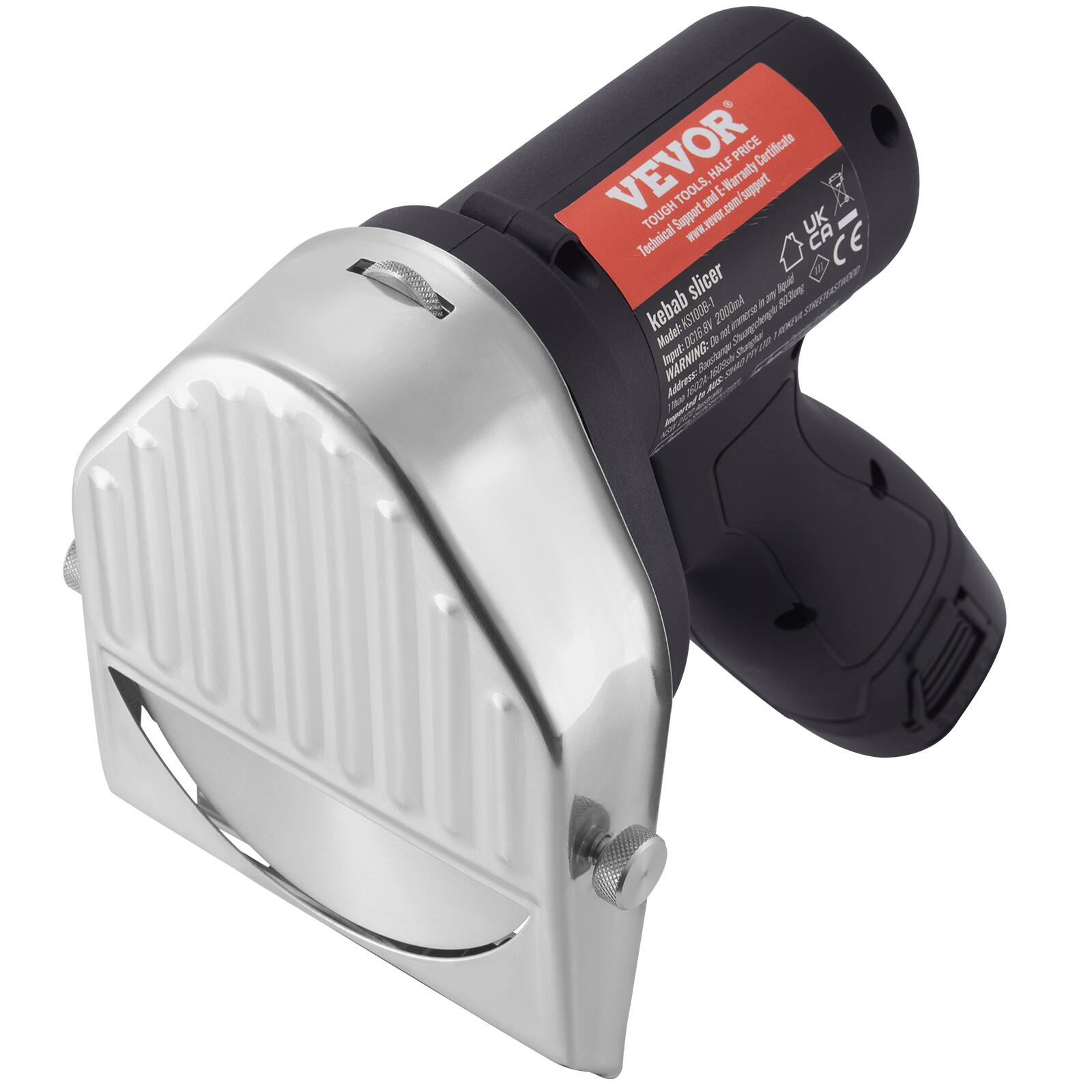 Sure, here is the corrected and grouped text from the image:

---

**VEVOR**  
TOUGH TOOLS & E-Warranty Certificate  
Technical Support & E-support  
www.vevor.com  

**Kebab Slicer**  
Model: KS1006-1  
Capacity: 2000ml  

**WARNING:**  
Do not use in a wet environment.  
Do not use in a dry environment.  
Do not use in a hot environment.  
Do not use in a cold environment.  
Do not use in a humid environment.  
Do not use in a dusty environment.  
Do not use in a windy environment.  
Do not use in a smoky environment.  
Do not use in a foggy environment.  
Do not use in a rainy environment.  
Do not use in a snowy environment.  
Do not use in a sunny environment.  
Do not use in a dark environment.  
Do not use in a bright environment.  
Do not use in a dim environment.  
Do not use in a loud environment.  
Do not use in a quiet environment.  
Do not use in a noisy environment.  
Do not use in a silent environment.  
Do not use in a crowded environment.  
Do