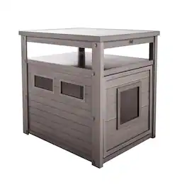 New Age Pet - ECOFLEX Jumbo Litter Box Cover End Table - Grey - Gray