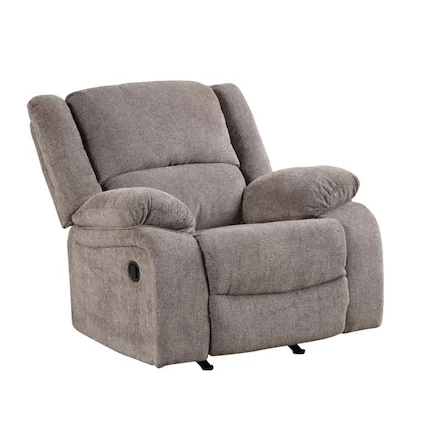 Front. Manhattan Lane - Cem Manual Reclining Chair, Pillow Tufted - Mocha Gray.
