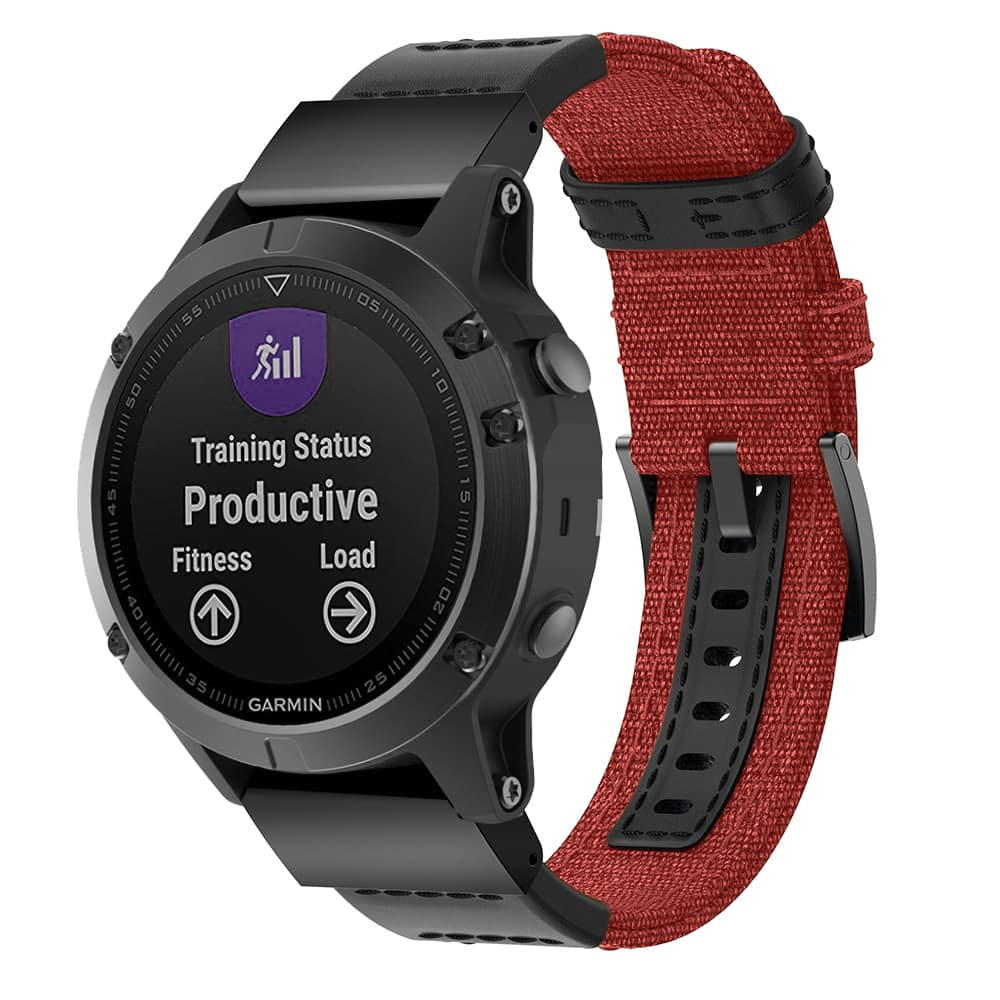 StrapsCo - Rugged Canvas Band QuickFit 26 Watch Strap For Garmin Fenix 5X & 5X Plus (Extra Long) - Canyon