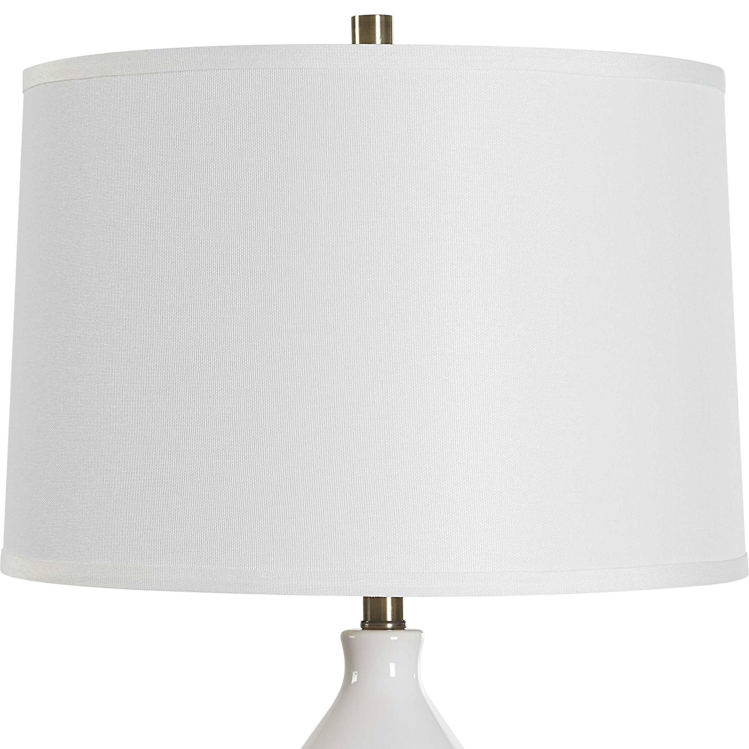 Manhattan Lane Roe Table Lamp, Linen Shade, Gourd Ceramic Body, 26 Inch ...