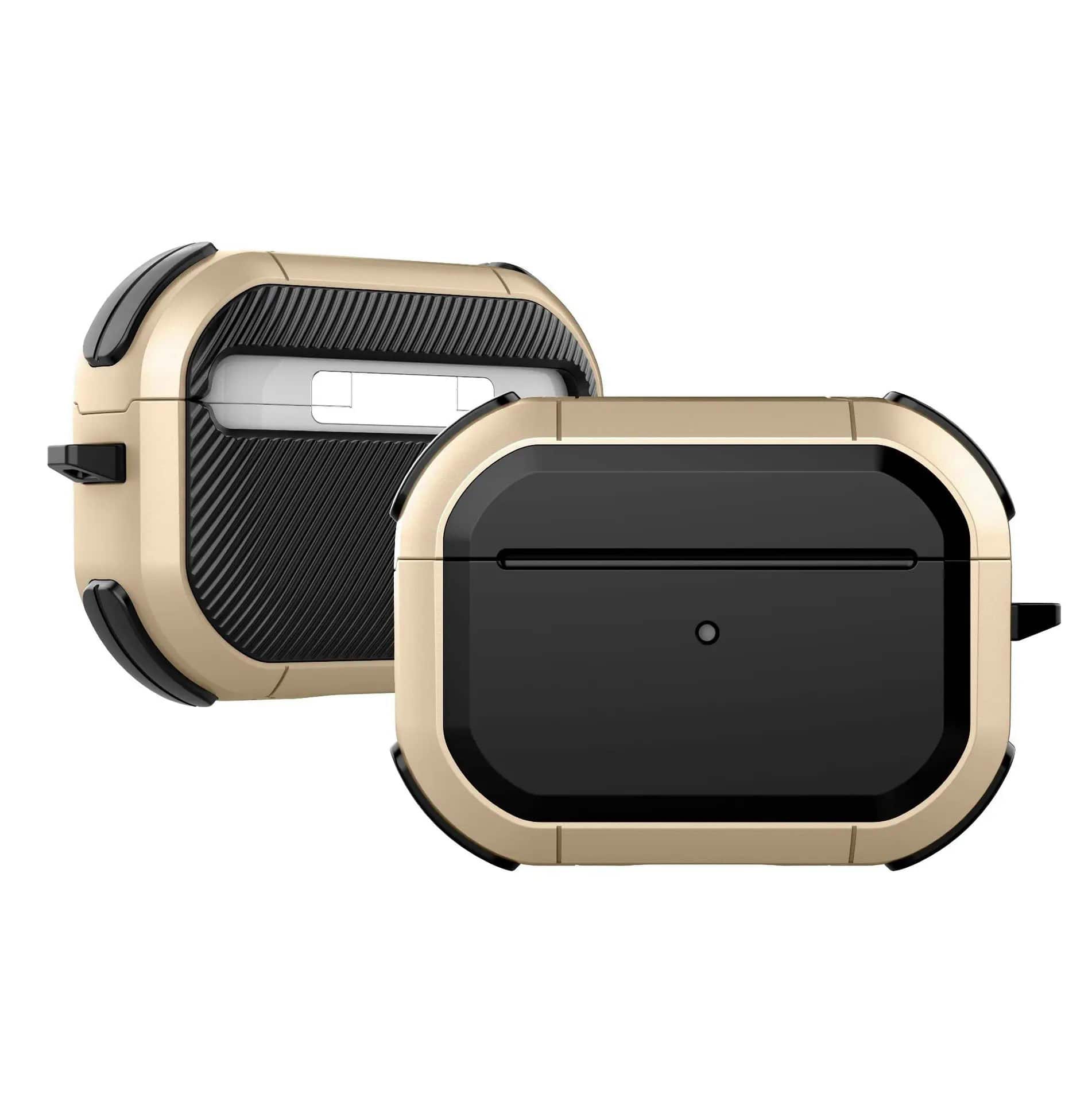 Vena - Two Tone Heavy Duty Case for Apple AirPods Pro 2 Case, Protective Cover Compatible with Magsafe, Black / Gold - Multicolored