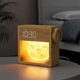 Dazzed Corner - Sunrise Alarm Clock with White Noise, Dual Alarms - Wood