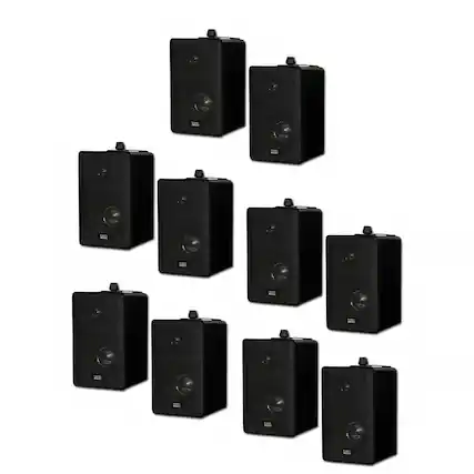 Front. Acoustic Audio by Goldwood - 251B Indoor Outdoor 3 Way All-Weather Speakers 5 Pair Pack 251B-5Pr - Black.