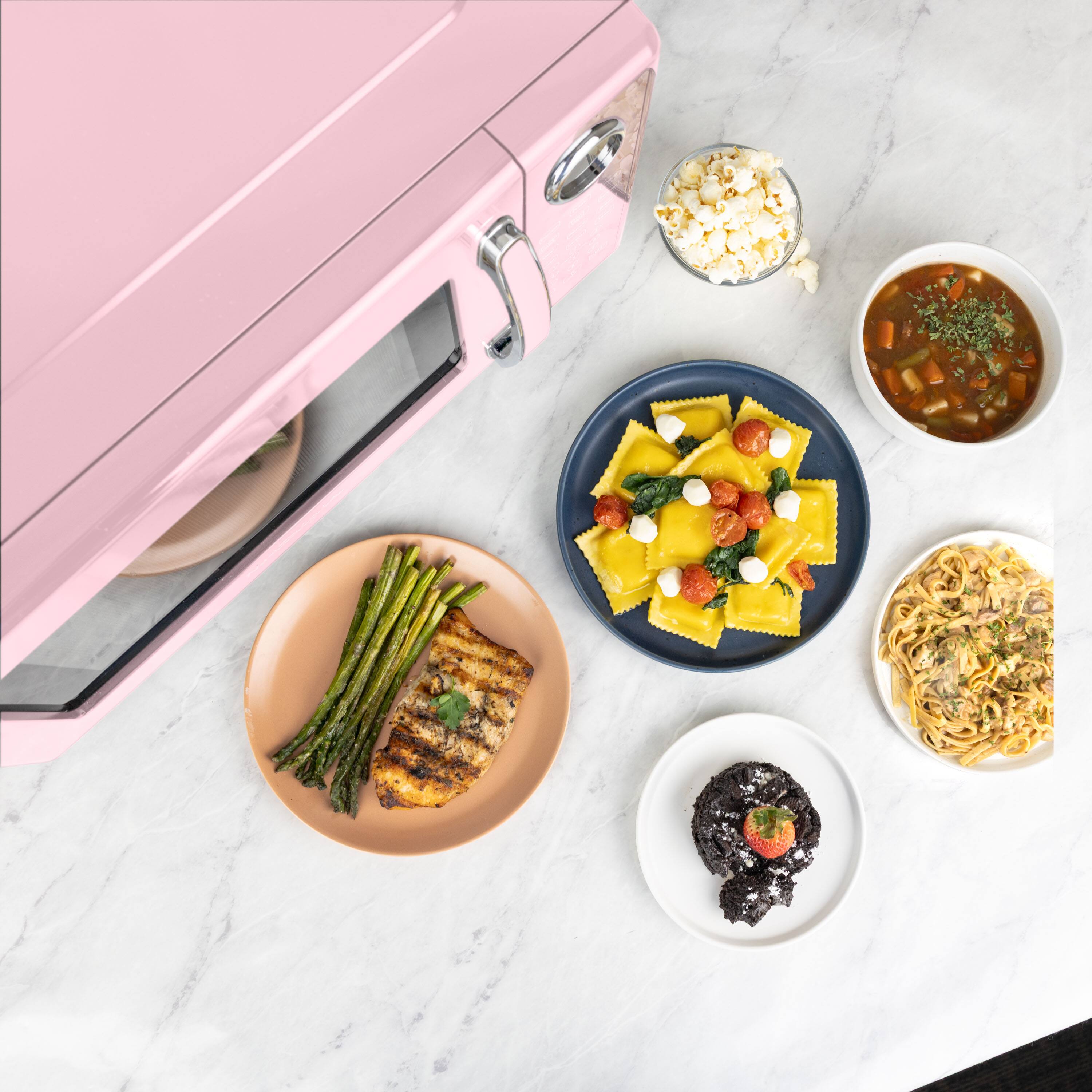 Alt View 6. Nostalgia - Retro 1.1  cu. ft. Countertop Microwave Oven -Pink - Pink.