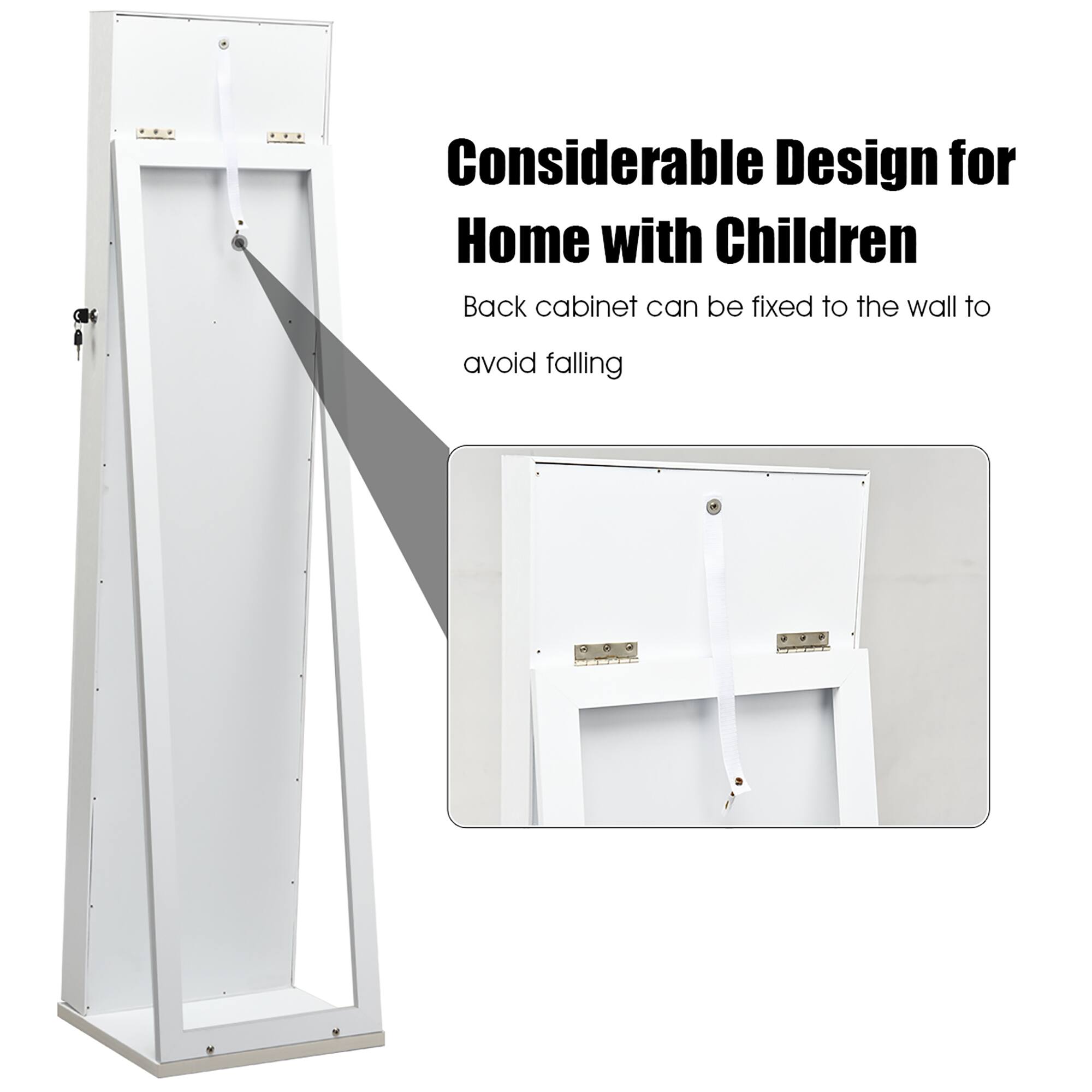 Considerable Design for Home with Children: Back cabinet can be fixed to the wall to avoid falling.