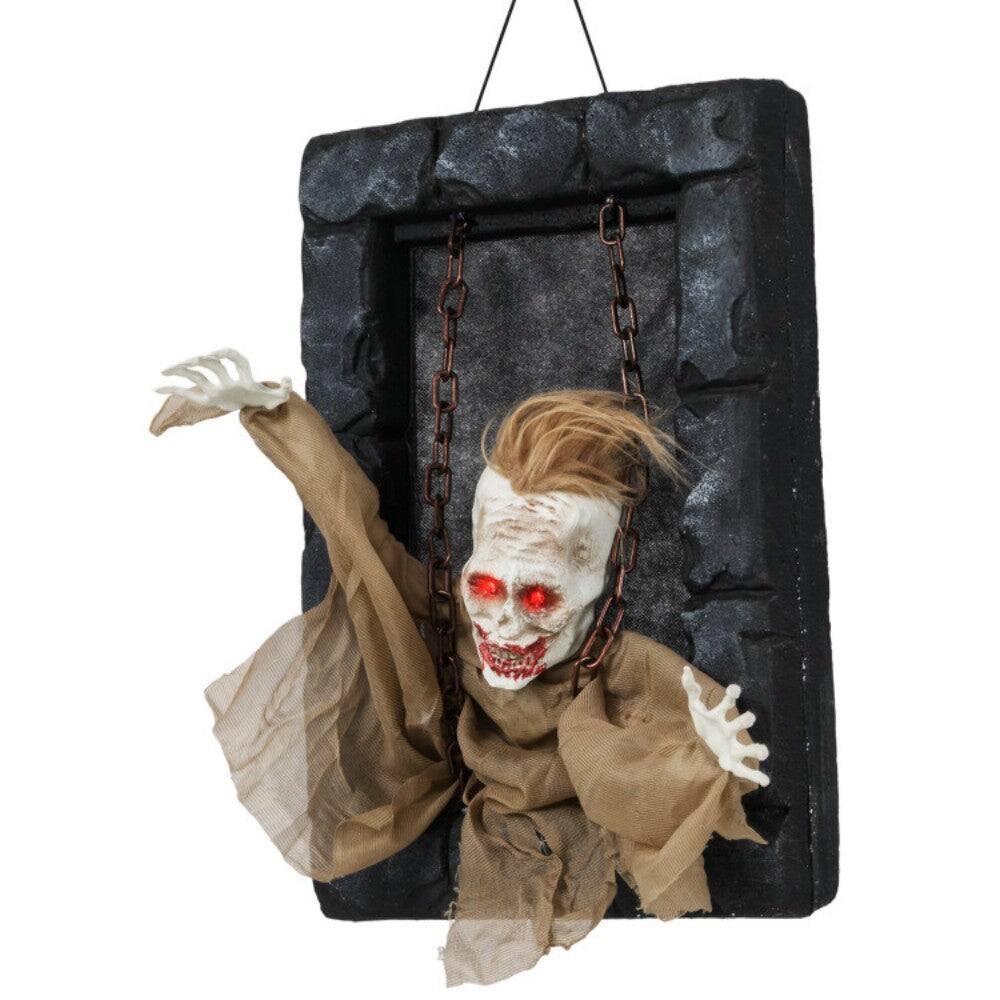 Alt View 5. Boyel Living - Sound Activated Halloween Hanging Zombie Prisoner for Halloween with Red Light - Multicolor.